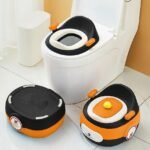 StarAndDaisy Potty Seat/Chair for Kids 1-5 Years / 3-In-1 Baby Toilet Training Seat with Anti-Skip Pads, Removable Potty Pot, Potty Training Seat for Baby & Kids (Orange-Black) - Fast Shipping to USA & Canada