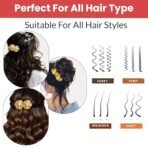 TEMPERIA (2 pcs) U Pin Hair Accessories For Women & Girls - Artificial Flowers Bun Juda Bridal Pins for Hairstyle & Decoration - Pins & Clips for Style of Bride - Gold (MN01) - Fast Shipping to USA & Canada - Image 6