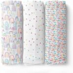 haus & kinder 100% Cotton Muslin Swaddle ? Set of 3 | Soft & Breathable Swaddle Wrap for Newborns | Multicolor Rainbow Design | 100cm x 100cm | TC-250 Quality - Fast Shipping to USA & Canada - Image 2