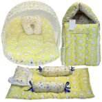 Infantbond Baby Bed with Net & Bedding Set (Sheep Yellow) ? Fast Shipping to USA & Canada - Image 2