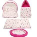 Infantbond Designer Mattress with Net & Nest Bedding (Moon Pink) ? Fast Shipping to USA & Canada - Image 2