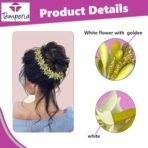 TEMPERIA (6 pcs) Hair Accessories For Women & Girls - Artificial Flowers Bun Juda Bridal Pins for Hairstyle & Decoration - Pins & Clips for Style of Bride (MN01) - Fast Shipping to USA & Canada - Image 4