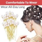 TEMPERIA (36pcs) Pearl Hair Accessories for Women & Girls - Stylish Decoration Pearls Hair Clip U Pins for Bride Hairstyle - For Wedding/Parties - Fast Shipping to USA & Canada - Image 5