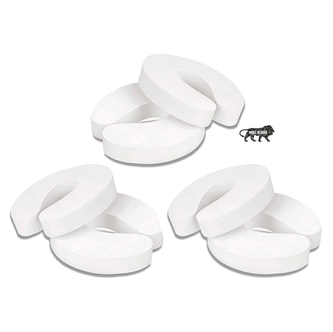 519lOjFct8L-1.jpg Kids Station Children Safety Door Pinch Guard|Stopper For Protection From Door Slamming & Accidental Lock|Baby/Toddler Or Pet From Getting Locked In Room|Prevents Finger Pinch Injuries|Pack Of 6|White - Fast Shipping to USA & Canada - Image 1