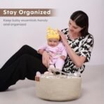 a baby cherry Cotton-Diaper Caddy | Diaper bag for Baby | Diaper Caddy Organizer Large Capacity(40 * 28 * 20Cm)|Nursery Storage Bin And Car Organizer For Diapers And Baby Wipes (Beige) - Fast Shipping to USA & Canada - Image 5