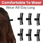 TEMPERIA (6 pcs) Hair Clips for Women & Girls - Clutcher Clutches Claw Clip Accessories - Stylish, Fashionable(Black) (DN06) - Fast Shipping to USA & Canada - Image 5