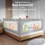 StarAndDaisy Bed Guard for Baby with T- Body Support Frame, Adjustable Height/Portable Single Side Bed Rail for Infants & Toddler's Safety (Printed_Grey-2 M) - Fast Shipping to USA & Canada - Image 4