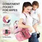 MOM CARE Waterproof Mother Bag for Babies, Diaper Bag for Baby, Maternity Travel Backpack Spacious Cushioned Shoulder Strap Many Compartment Multi Utility Large.(Pink) - Fast Shipping to USA & Canada - Image 6