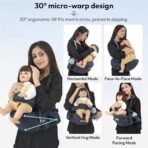 StarAndDaisy Baby Carrier for 0 to 3 Year Baby / 3-In-1 Baby Carrier withMulti Carry Positions Front & Back / Ergonomic Baby Carry Bags with Waist Straps, Padded Shoulder Support & Storage Pockets -Grey - Fast Shipping to USA & Canada - Image 3