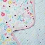 haus & kinder 100% Cotton Reversible Muslin Blanket For Newborn Baby Boy And Girl, Triple Layer Blanket 0-2 Years, Size- 120 Cm X 120 Cm (Little Bloom), Blue, 200 TC - Fast Shipping to USA & Canada - Image 4