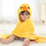 First Kick New Born Baby Fleece Blanket Pack of Super Soft Bathrobe Baby Wrapper Cum Baby Bath Towel For Baby Boys, Lightweight Baby Girls, Babies (80Cm X 80Cm, 0-6 Months) Lightweight, Yellow - Fast Shipping to USA & Canada