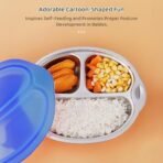 StarAndDaisy Baby Suction Plate with Lid ? Stainless Steel Divided Plate for Toddlers & Kids | Non-Slip Feeding Plate for Baby Weaning, Self Feeding & Travel Friendly Use -Green - Fast Shipping to USA & Canada - Image 5