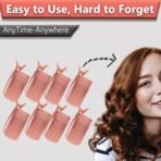 TEMPERIA (8 pcs) Heatless Hair Curler Roller with Clips for Women - Premium Velcro Rollers for Curling Hair - Lightweight and Portable No Heat Hair Curl Tools (Random Colors) - Fast Shipping to USA & Canada - Image 7