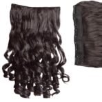 TEMPERIA Hair Extensions for Women (Premium)- 5 Clips Attached Curly/Wavy Artificial Hair Clip On Extension - False Fake Long Curl Hair Wig for Wedding - 1 Pc - Natural Brown Colour (D1) - Fast Shipping to USA & Canada - Image 2