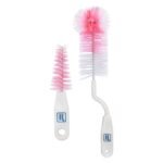 Mee Mee 360? Movable Nylon Bristle Baby Feeding Bottle & Nipple Cleaning Brush | Ergonomic Handle | Easy to Clean Bottle Corners for Narrow Neck & Wide Neck | BPA Free, Easy Hanging Storage | Pink - Fast Shipping to USA & Canada