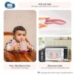 Kids Station 6 Piece BPA-Free Cat Shaped Silicone Baby Feeding Set - Baby Bib - Plate - Fork - Sipper - Spoon and Bowl - Microwave Safe - Unbreakable Eco-Friendly - Organic & Natural (Pink) - Fast Shipping to USA & Canada - Image 7