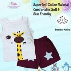 Infantbond Sleeveless Cotton Set (12-18M, Giraffe) ? Fast Shipping to USA & Canada - Image 6