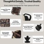 StarAndDaisy Foldable Stroller for Baby 0-3 Years Infant & Toddler / Travel Pram for Baby with Adjustable Canopy & Lockable Wheels, Multi-Level Recline & Adjustable Footrest, Removable Tray , Safety Harness Belt - Brown - Fast Shipping to USA & Canada - Image 6