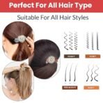 TEMPERIA (Pack Of 3) Rhinestone Studded Scrunchies For Women & Girls - Stylish Luxury Ponytail Rubber Band Ties for Hair Accessories - (Random Colors & Designs) (MN02) - Fast Shipping to USA & Canada - Image 6