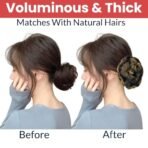 TEMPERIA Hair Buns for Women - Artificial False Fake Hair Donuts Bun Maker Extension - Juda Accessories For Wedding - Hair Buns Clip - 1 Pc - (Golden Highlight) - Fast Shipping to USA & Canada - Image 6