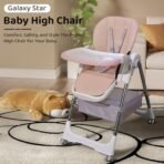 StarAndDaisy Galaxy Star High Chair For Baby Girls & Boys,Multifunction 6 In 1 Feeding Chair With Height Adjustment,One Click Fold,Detachble Food Tray,Reclining Seat 6 Months To 5 Years Kids(Pink) - Fast Shipping to USA & Canada - Image 3