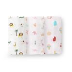 MOM'S HOME Baby Organic Cotton Soft Muslin Cloth Swaddle | 0-12 Months | Pack of 3 - Fast Shipping to USA & Canada