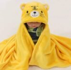 First Kick Baby Blankets New Born Pack of Hooded Wrapper Durable Fleece Polyester Sleeping Bag and Baby Bath Towel for 0-6 Months Baby Boys and Baby Girls Yellow - Fast Shipping to USA & Canada