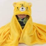 First Kick Baby Blankets New Born Pack of Hooded Wrapper Durable Fleece Polyester Sleeping Bag and Baby Bath Towel for 0-6 Months Baby Boys and Baby Girls Yellow - Fast Shipping to USA & Canada