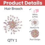 TEMPERIA Hair Accessories For Women & Girls Stylish for Wedding - Artificial Flowers & Pearl Style Juda Bun Accessories - Floral Bridal Brooch & Hair Pins - Hairstyle Decoration Bride Clips (MN12) - Fast Shipping to USA & Canada - Image 3