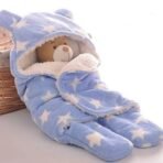 First Kick Baby Bedding Set New Born Combo Pack of Super Soft Wrapper Blanket and Baby Bedding Set with Mosquito Net for Baby (78cm x 45cm, 0-6 Months) Set of 2 Blue Cherry, Stars Blue - Fast Shipping to USA & Canada - Image 5