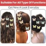Hair Accessories For Women Stylish for Wedding & Parties - Hair Pins for Women & Girls - Butterfly Hair Style Bridal Braid & Brooch for Juda Bun - Hairstyle Decoration Bride Clips - Pack of 6 - Fast Shipping to USA & Canada - Image 7