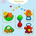 Infantbond Baby Rattle Toys Pack of 5 (Multicolor) ? Fast Shipping to USA & Canada - Image 6