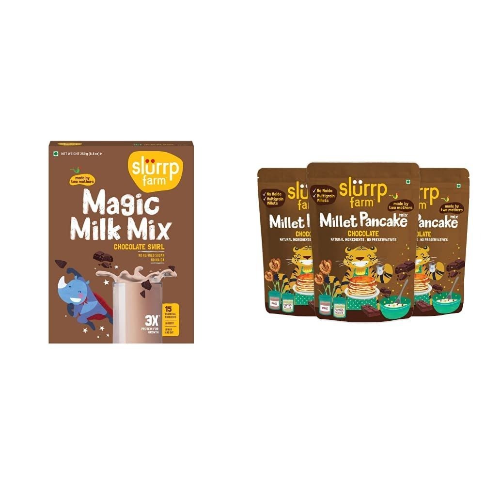 51GxNQjLLL.jpg Slurrp Farm Chocolate Milk Mix 250g + Chocolate Pancake Mix 3x150g | Fast Shipping USA & Canada - Image 1