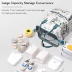 StarAndDaisy Baby Diaper Bag for Mother Travel/Diaper Bags for Mother for Travel with Laptop Pocket, Multi Compartments, Insulated Bottle Pockets, Waterproof, Ultra soft fabric - White Green - Fast Shipping to USA & Canada - Image 4