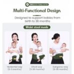 StarAndDaisy Baby Carrier for 0 to 3 Year Baby/Baby Carrier with 9-in-1 Adjustable/Baby & Toddler Carrier Sling with Hip Seat/Large Storage & Phone Pocket -Green - Fast Shipping to USA & Canada - Image 4