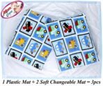 MOM CARE Baby Urine Sheet Mattress Protector Nappy Changing Waterproof Mat Cotton Cushioned on top and Bottom with Plastics for Newborn 0-6 Months (Pack of 2) Blue - Fast Shipping to USA & Canada - Image 4