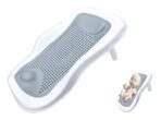 MOM CARE Folding Baby Bath Tub for Newborn Babies Bather Anti Slip Silicone 0-6 Months Support Baby Bath Chair (Grey) - Fast Shipping to USA & Canada
