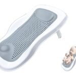 MOM CARE Folding Baby Bath Tub for Newborn Babies Bather Anti Slip Silicone 0-6 Months Support Baby Bath Chair (Grey) - Fast Shipping to USA & Canada