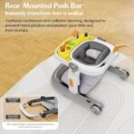 StarAndDaisy Elegant Baby Walker 6 to 18 Months/Walker for Kids Girl Boy with Anti Fall Brake Pads, 3 Speed Height Adjustment, Multi-Level Seat Adjustment, Recreational Music Toy Bar (Grey & Yellow) - Fast Shipping to USA & Canada - Image 4