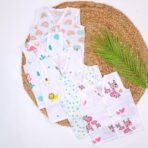 MOM'S HOME Organic Muslin Baby Jhabla Set | Unisex Cotton Vest | Pack of 5 | 0?3 Months | Soft, Breathable, Summery Prints - Fast Shipping to USA & Canada - Image 2