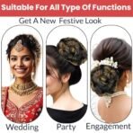 TEMPERIA Hair Buns for Women - Artificial False Fake Hair Donuts Bun Maker Extension - Juda Accessories For Wedding - Hair Buns Clip - 1 Pc - (Golden Highlight) - Fast Shipping to USA & Canada - Image 7