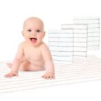 MOM CARE Newborn Nappy Changing Mat Baby Urine Sheet Super Soft Pure Cotton Sheet/Kantha/Gudris/Potra/Phaliya Pack of 1 Large White - Fast Shipping to USA & Canada