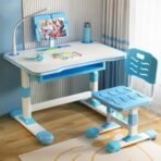StarAndDaisy Kids Study Table Functional Desk Chair Set 3-12years Boys Girls/Kids Chair & Table with Height Adjustable/Study Table with Bookholder, Lamp, Storage Box (K80-Blue-) - Fast Shipping to USA & Canada - Image 2