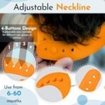 a baby cherry - Baby Bibs | Bib For Baby | Comfortable Soft, Durable, Easy Wipe, Waterproof, Adjustable Neckline Buttons | Silicone Bib for Feeding Infants and Toddlers| (6M to 5Y) Set of 2 - Fast Shipping to USA & Canada - Image 5