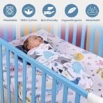 A Baby Cherry Fitted Crib Sheet 100% Organic Jersey Cotton 125 * 65CM, 2 Pack Super Soft and Cozy Crib Cover Set for Toddler Mattress, Crib Bedsheet for Boys & Girls,Animal - Fast Shipping to USA & Canada - Image 4