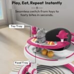 StarAndDaisy 360 Baby Walker 6-24 Months / 7 Level Height Adjustment Walker for Kids Boy and Girl with Switchable Food & Musical Toy Tray/Premium Baby Activity Walker - Pink - Fast Shipping to USA & Canada - Image 7