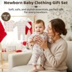 StarAndDaisy New Born Baby Clothes Set 0-6 Months/Newborn Baby Gift Set Clothes 12 Pieces ?100% Pure Cotton, New Born Baby Gift Pack Infant Clothing with Body Suit, Mittens, Caps, Bibs & Socks, - Fast Shipping to USA & Canada - Image 3