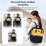 StarAndDaisy Baby diaper Bag for Mother Travel/Maternity Bag with Multi-Compartments, Insulated Bottle Pockets, Waterproof ? (Dark Blue Yellow) - Fast Shipping to USA & Canada - Image 3