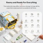 StarAndDaisy Diaper Bag for Mothers for Travel/Diaper Bags for Mom with Multiple Pockets, Baby Bag for Mother Travel 26L Capacity with 3 Double Insulated Pockets- Dinosaur Print - Fast Shipping to USA & Canada - Image 3