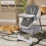 StarAndDaisy Galaxy Star High Chair For Baby Girls & Boys,Multifunction 6 In 1 Feeding Chair With Height Adjustment,One Click Fold,Detachble Food Tray,Reclining Seat 6 Months To 5 Years Kids(Grey) - Fast Shipping to USA & Canada - Image 6